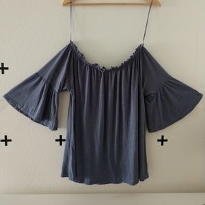 Lane Bryant off the shoulder bell sleeve top